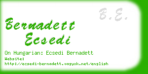 bernadett ecsedi business card